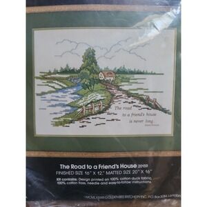 VTG Golden Bee Cross-stitch Kit #20159 " A Road To A Friend's House", 1988